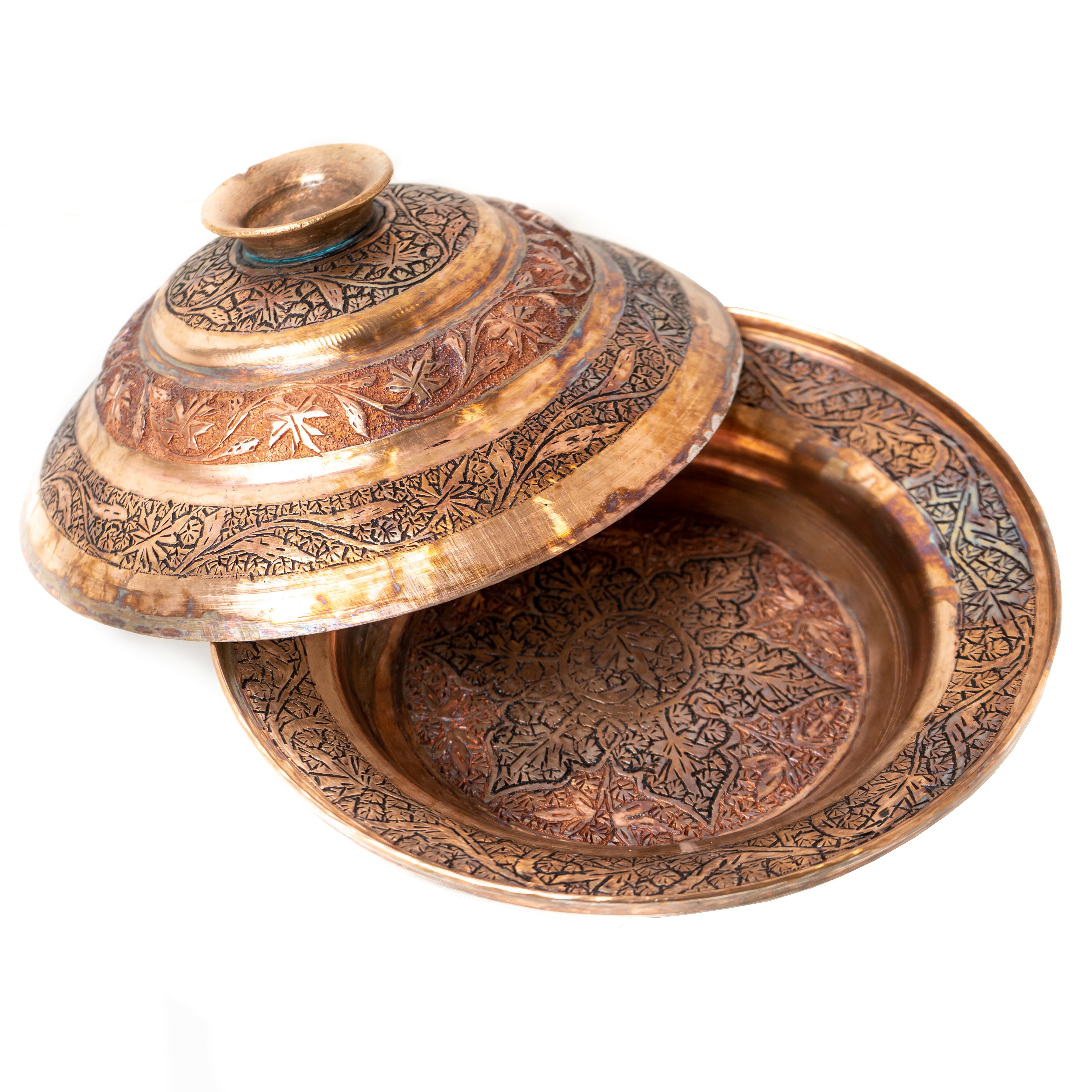 Kashmiri Copper Dinnerware Set Kashmiri Kandkaari Copper Plates (Set Of 2) – Shopping In Kashmir