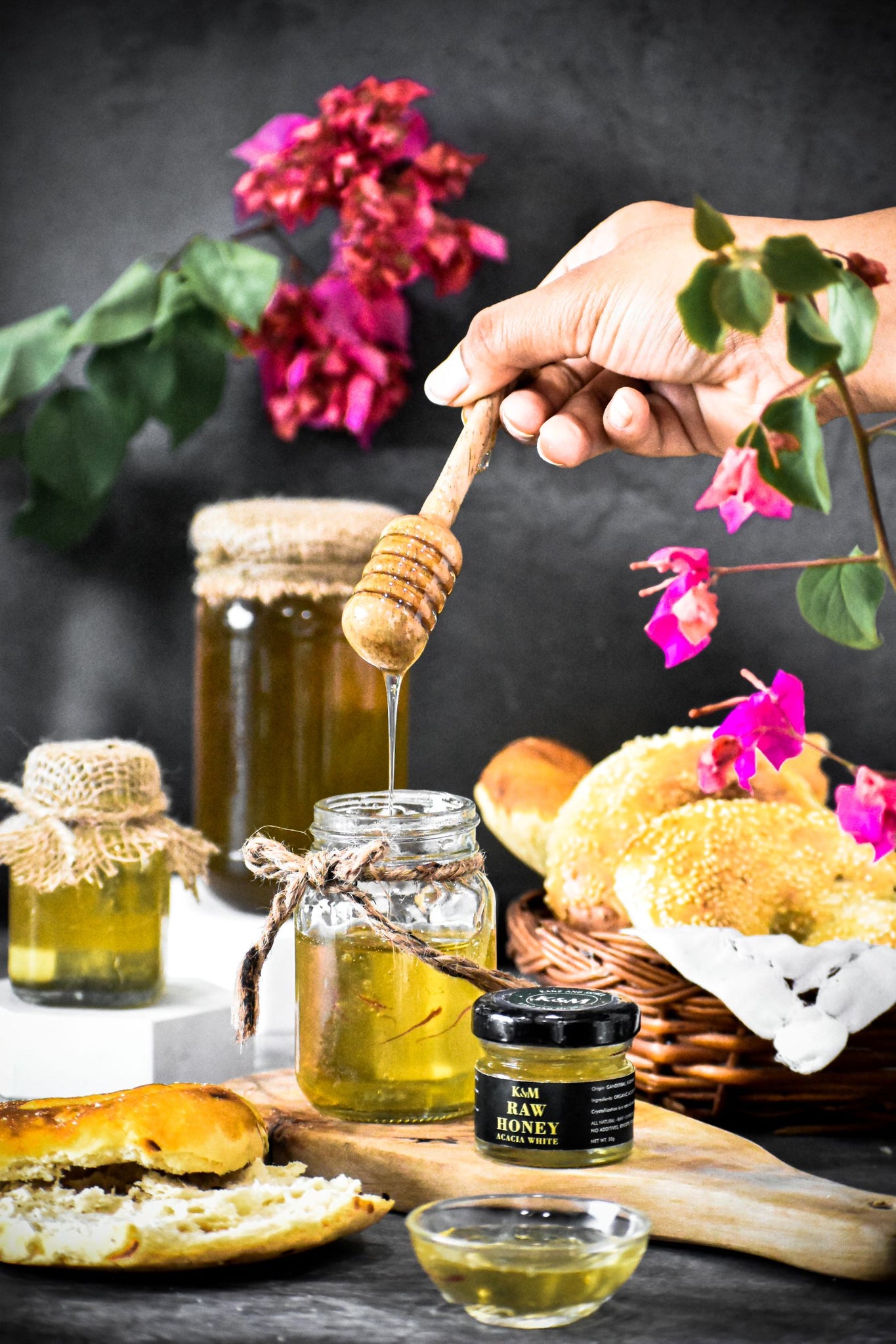 K&M Kashmiri Acacia Honey - 100% Raw & Natural / Kashmiri Saffron Honey