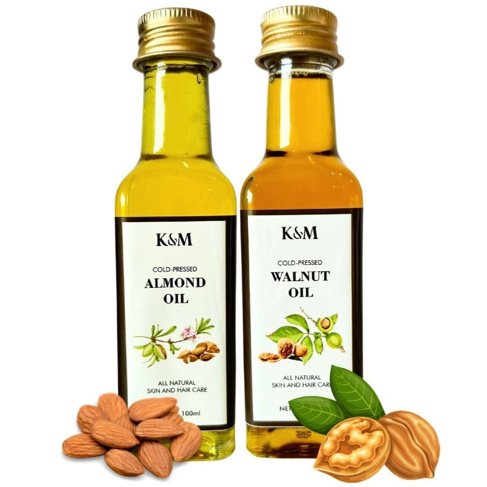K&M Virgin Kashmiri Almond & Walnut Oil - 100ml Each