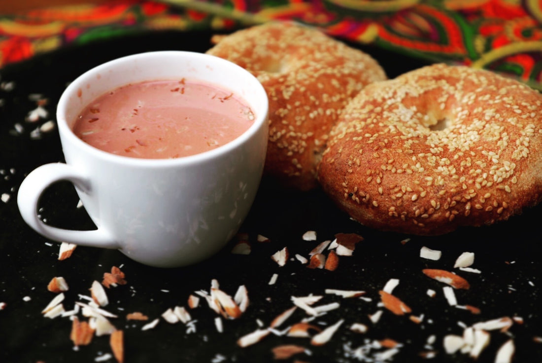 Sheer Chai served with Taelwor at Matamaal Restaurant, Gurugram.
