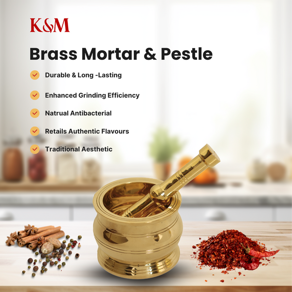 K&M Heritage Dome Brass Mortar & Pestle
