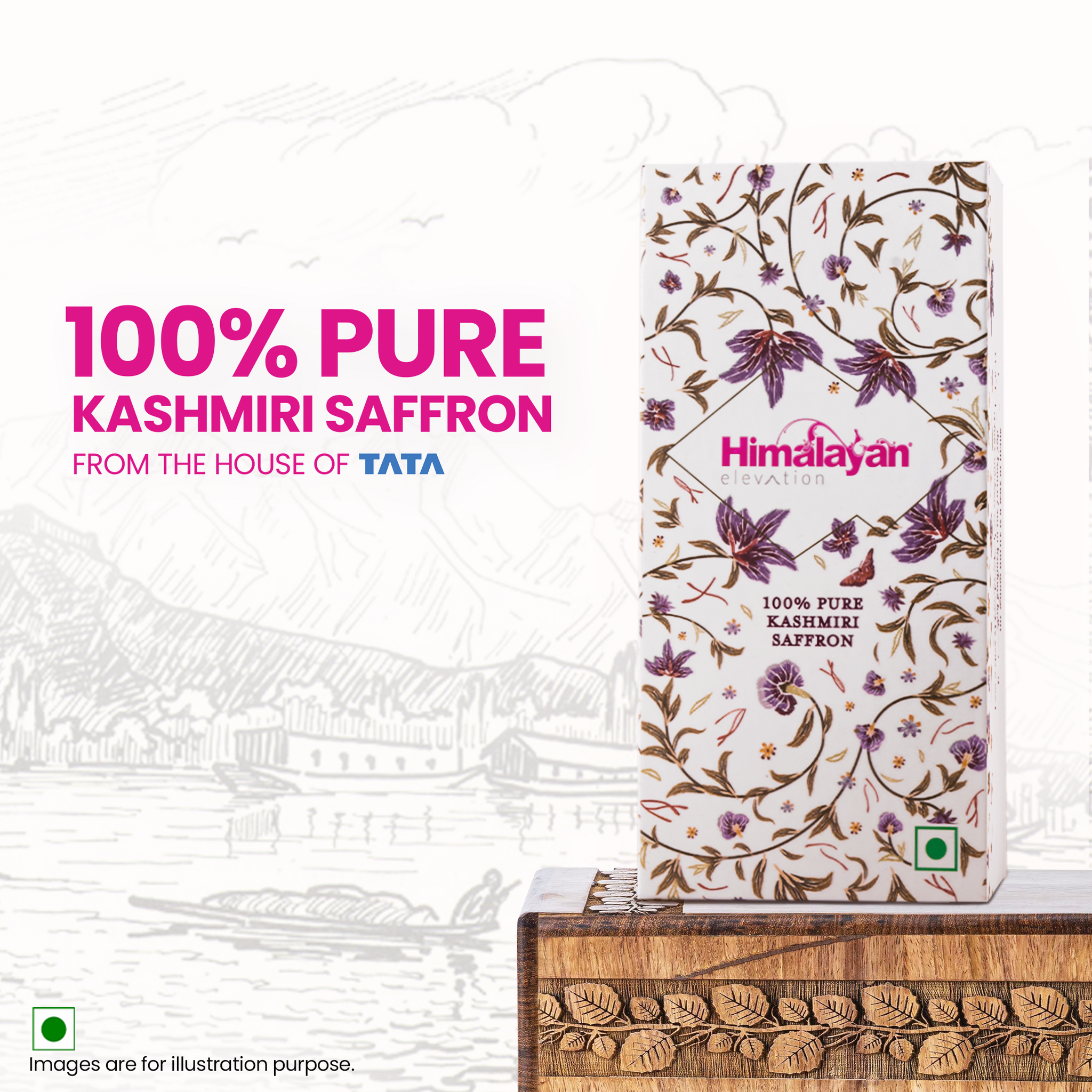 K&M x Himalayan Elevation 100% Pure Kashmiri Saffron - Gifting Edition | Grade 1 Kashmiri Kesar | 1 g