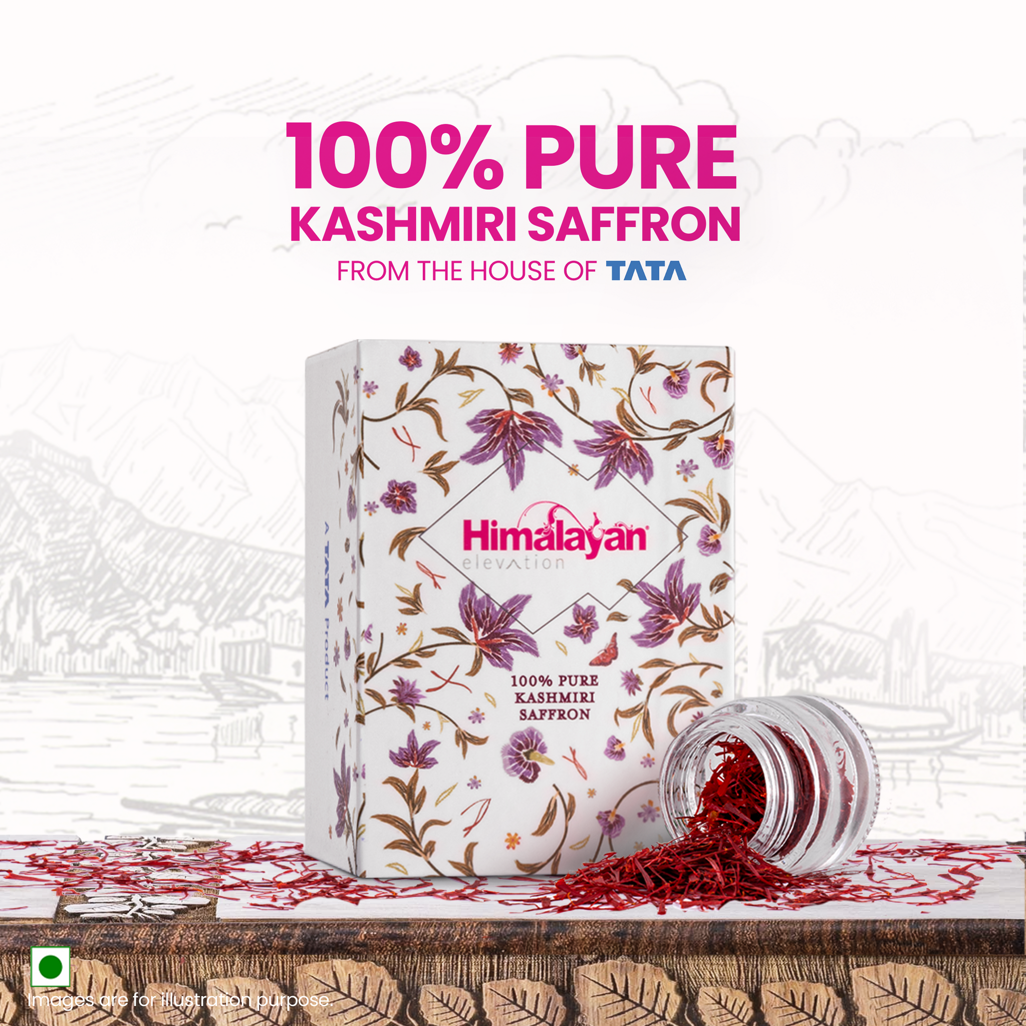 K&M x Himalayan Elevation 100% Pure Kashmiri Saffron | With Purity, Quality & Kashmir Origin Certificate | Grade 1 Kashmiri Kesar | 0.5 g
