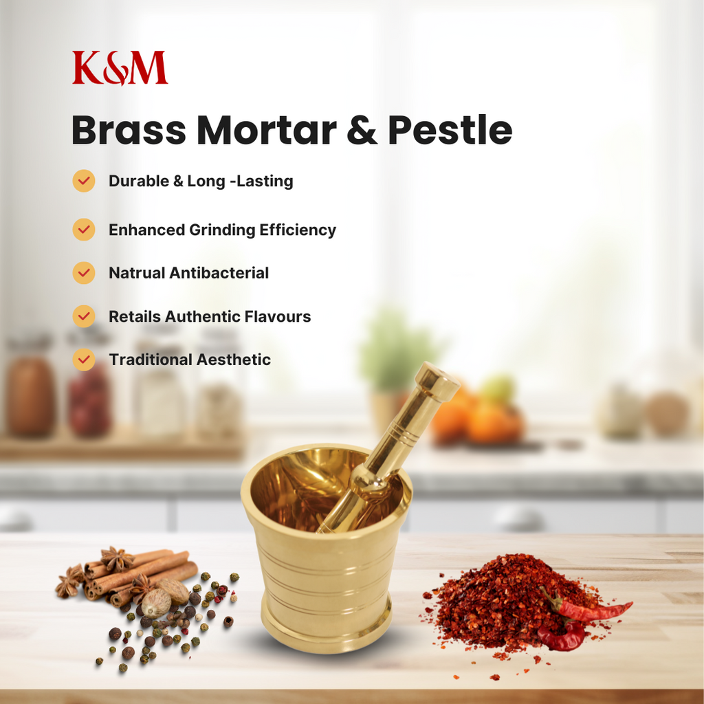 K&M Royal Brass Mortar & Pestle