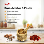 K&M Bloom Brass Mortar & Pestle