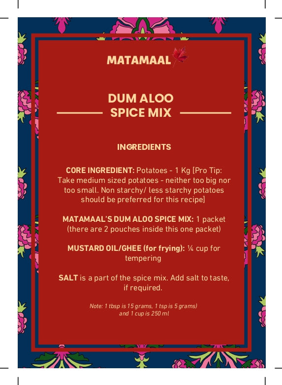 Matamaal's Dum Aloo Spice Blend | 100% Vegetarian