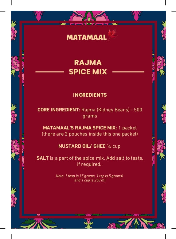 Matamaal's Rajma Spice Blend | 100% Vegetarian