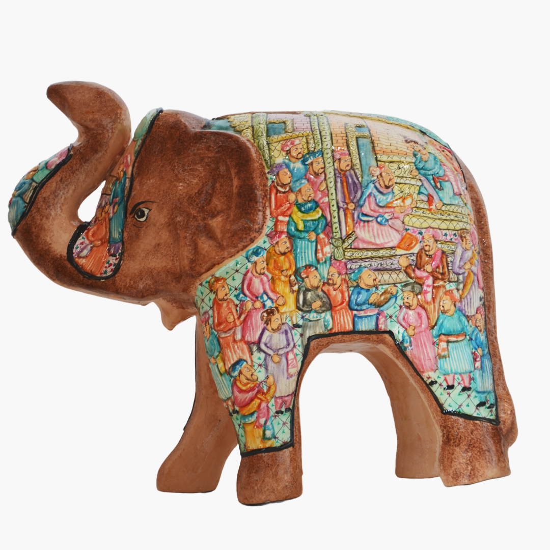 Papier Mache Elephant multicolor