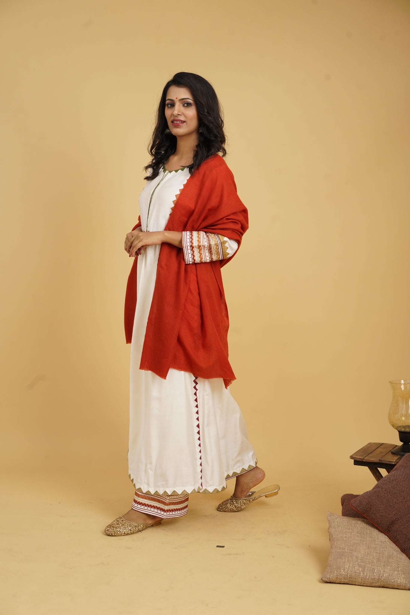 K&M Crimson Red Pashmina Stole