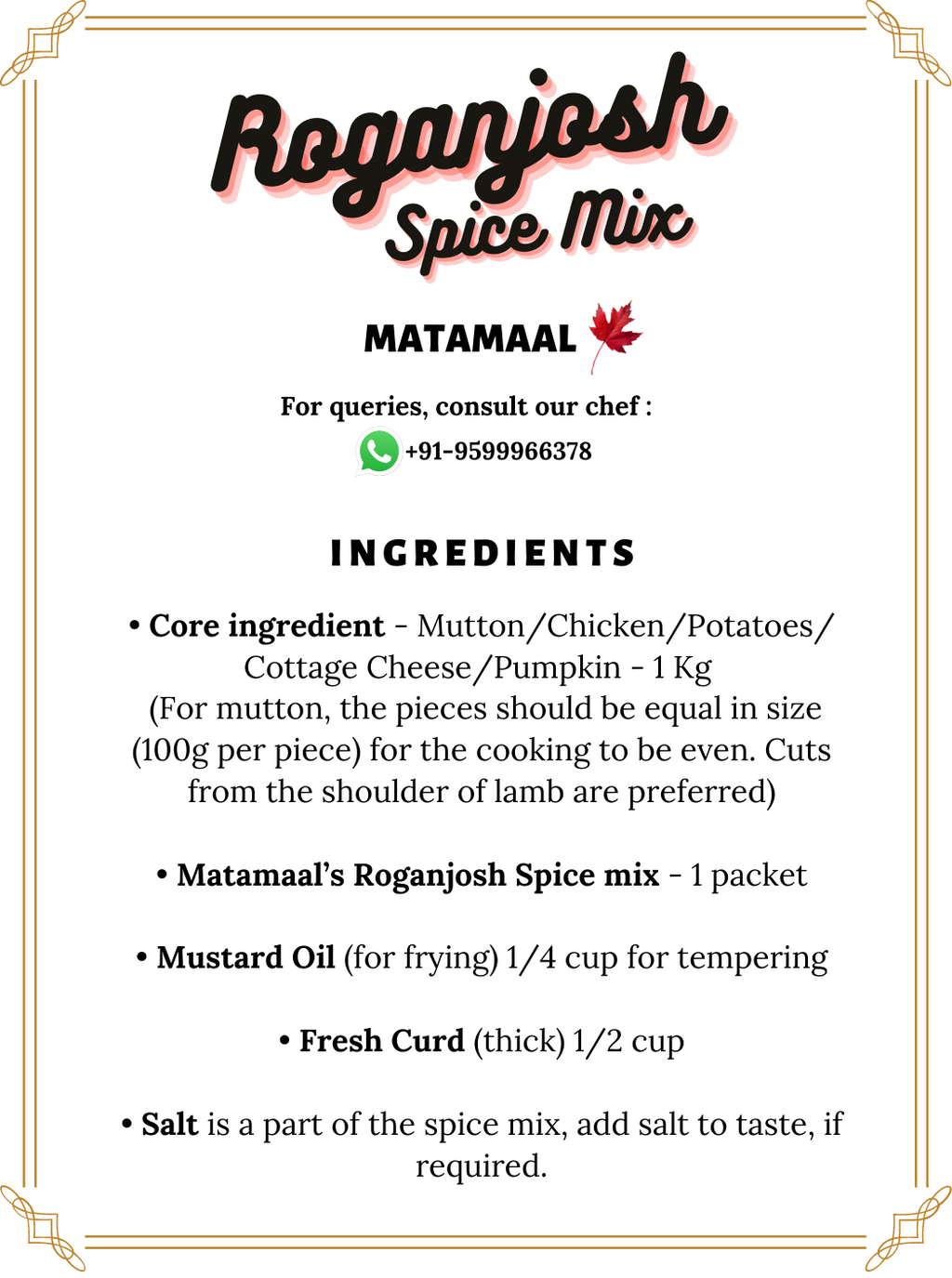 Roganjosh Spice Blend | 100% Vegetarian