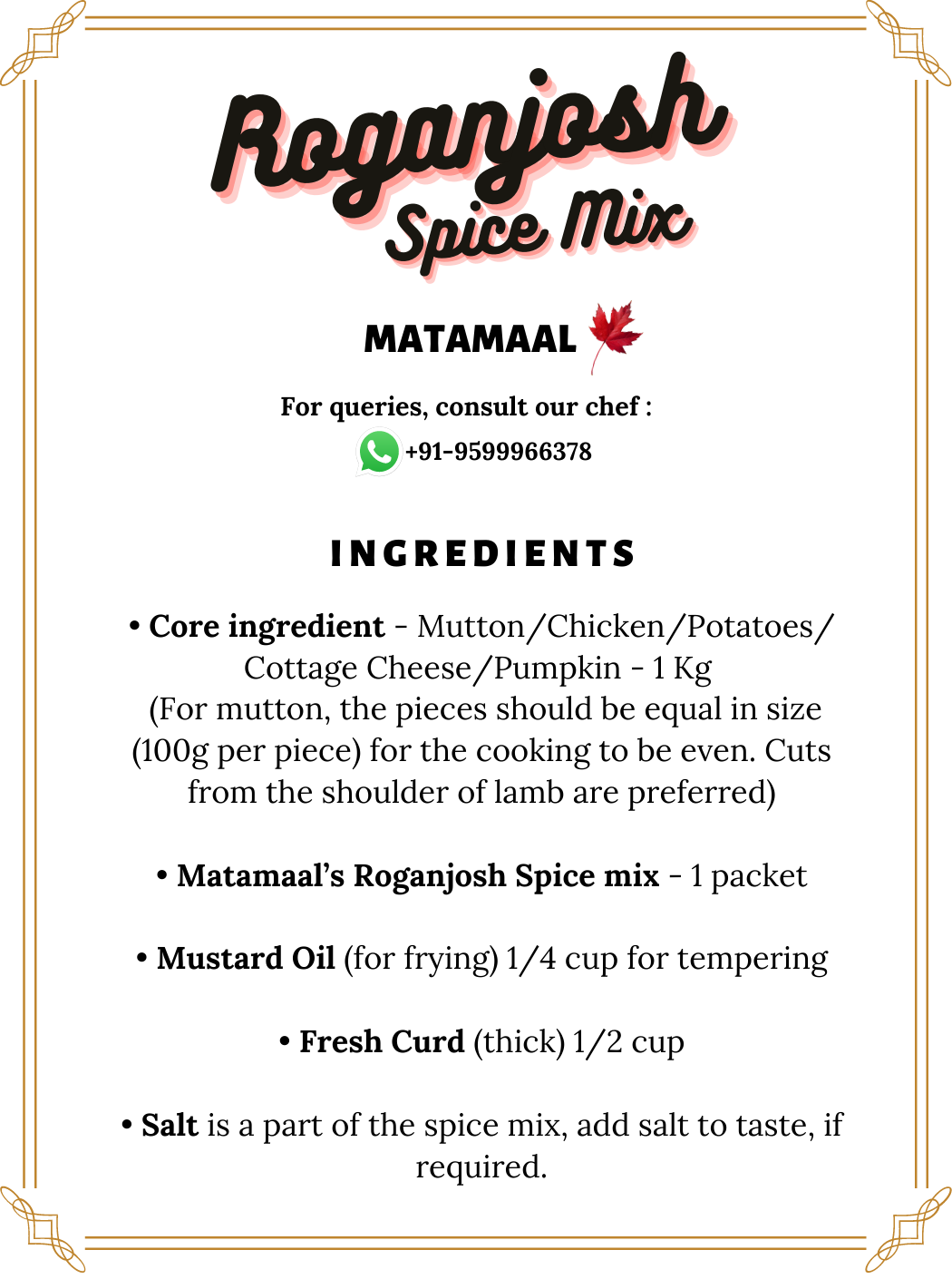 Roganjosh Spice Blend | 100% Vegetarian