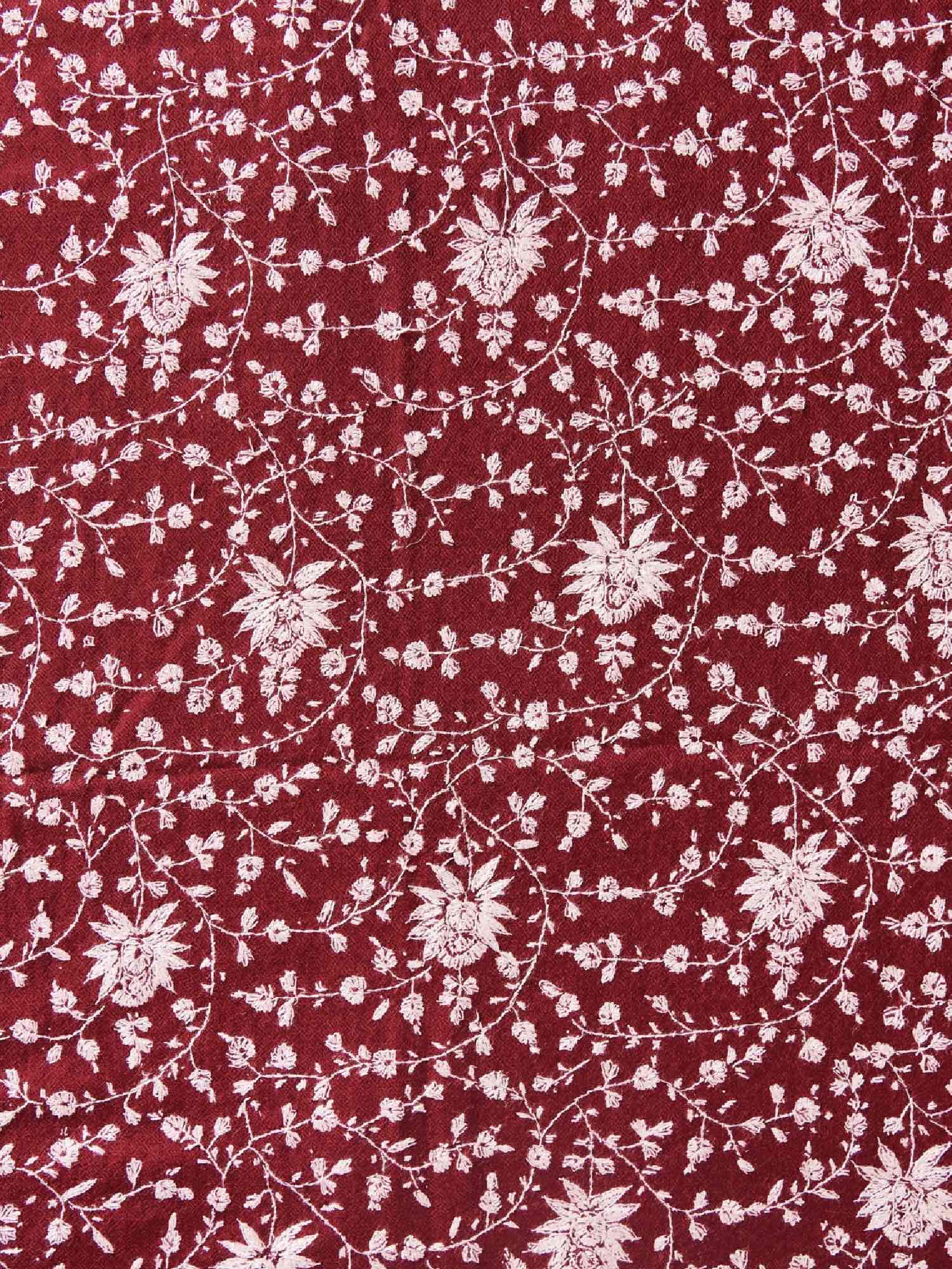 Maroon Sozni Pashmina stole
