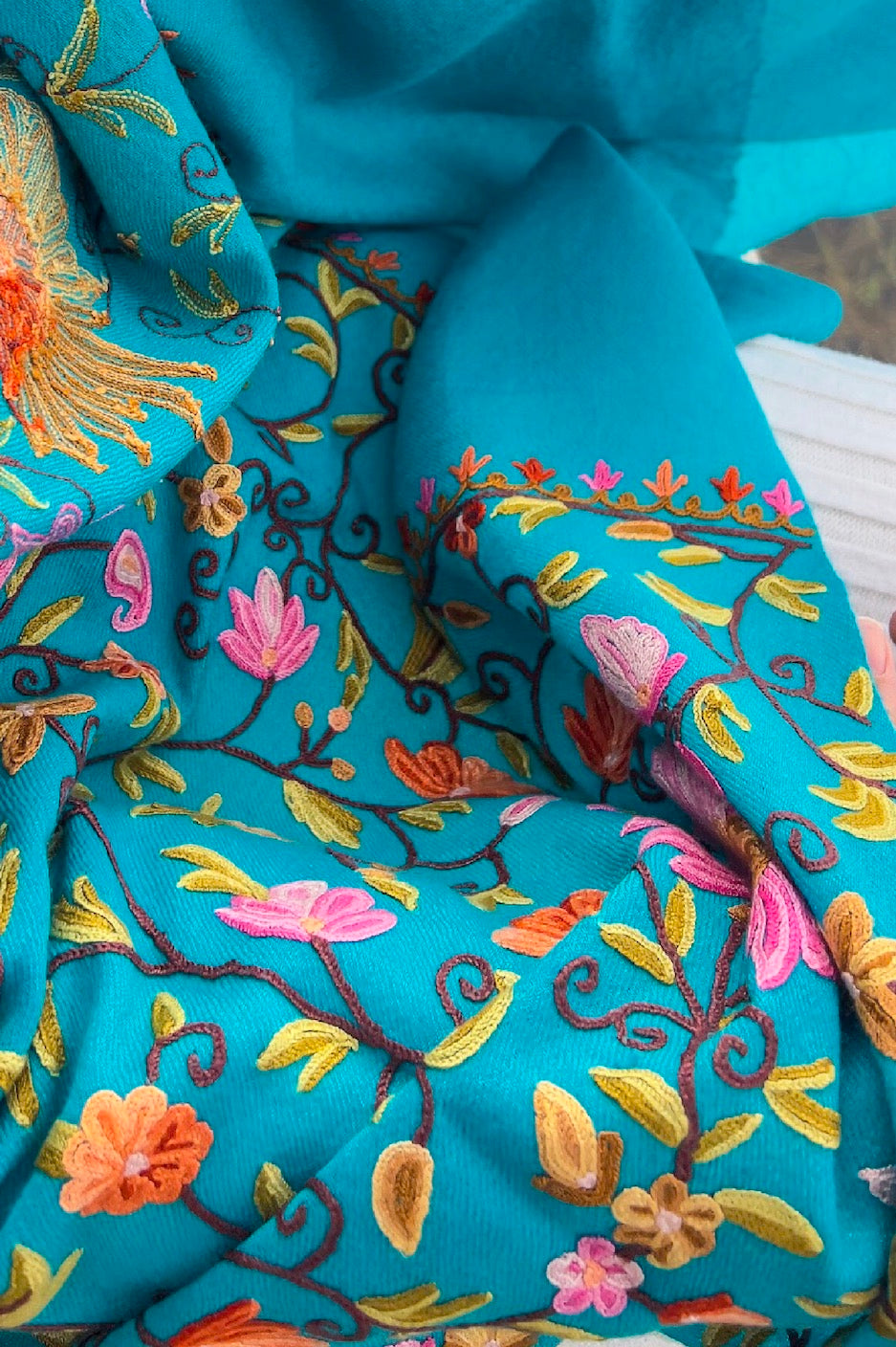 K&M Blue Aari Stole