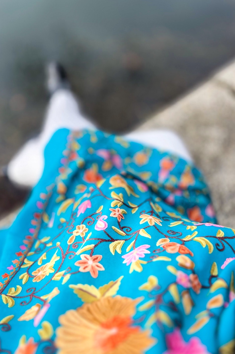 K&M Blue Aari Stole