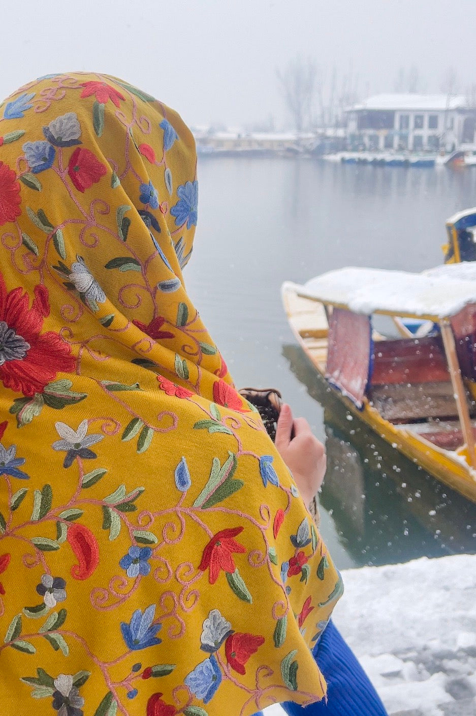 K&M Yellow Aari Stole