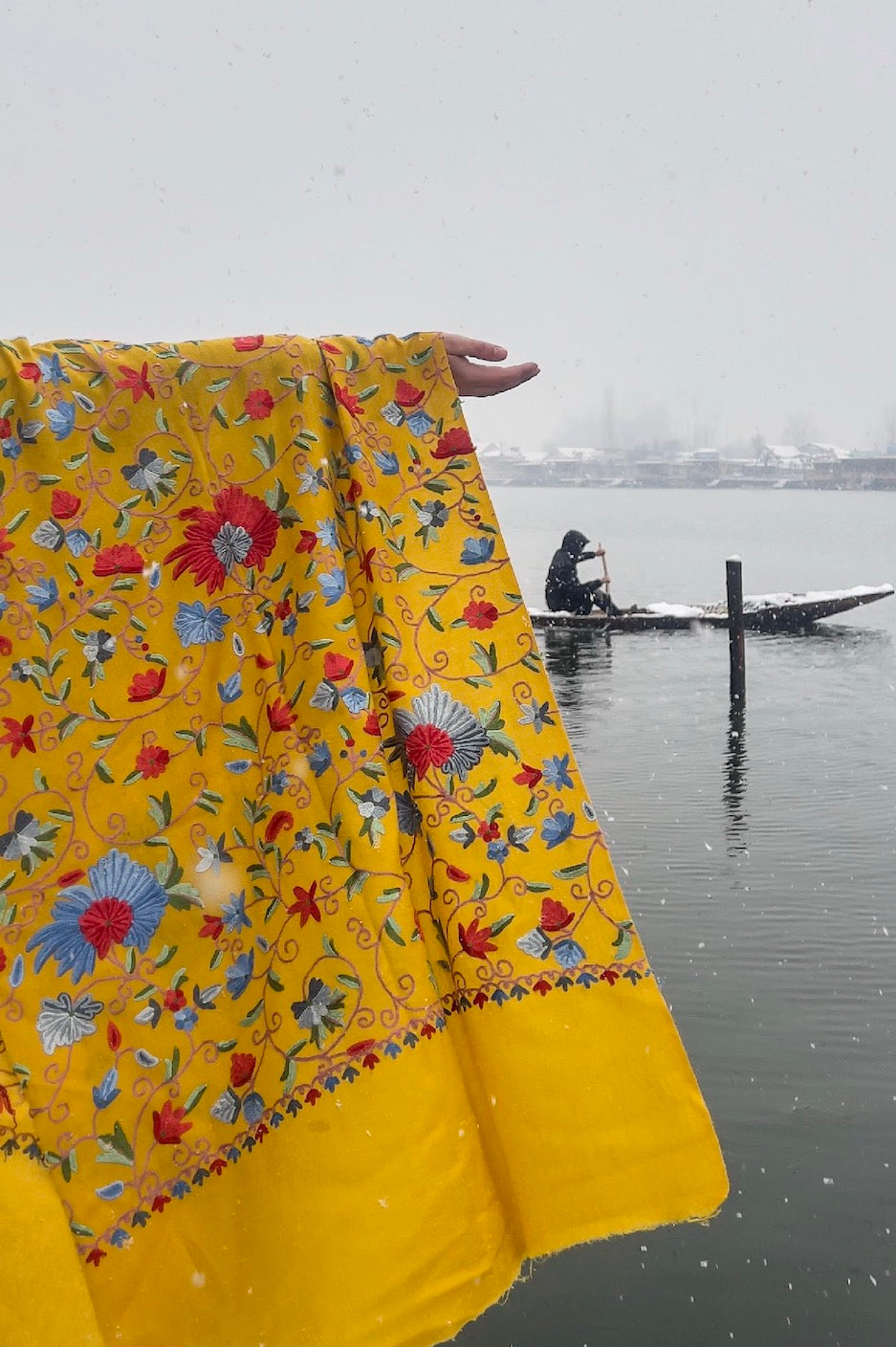 K&M Yellow Aari Stole