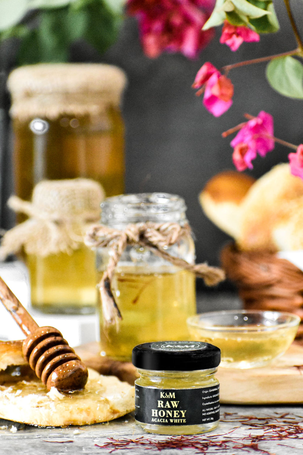 K&M Kashmiri Acacia Honey - 100% Raw & Natural | Kashmiri Saffron Honey
