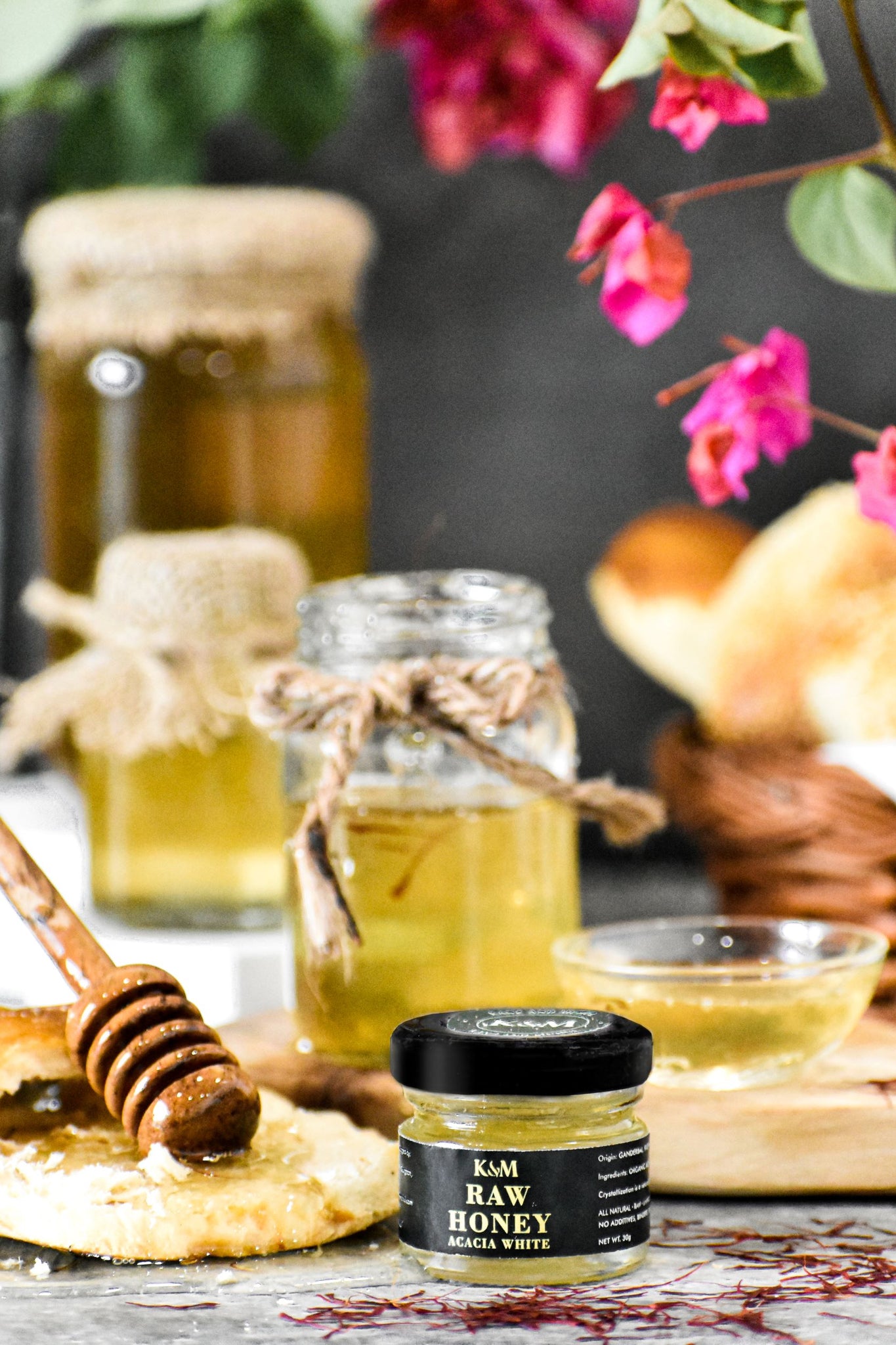 K&M Kashmiri Acacia Honey - 100% Raw & Natural / Kashmiri Saffron Honey