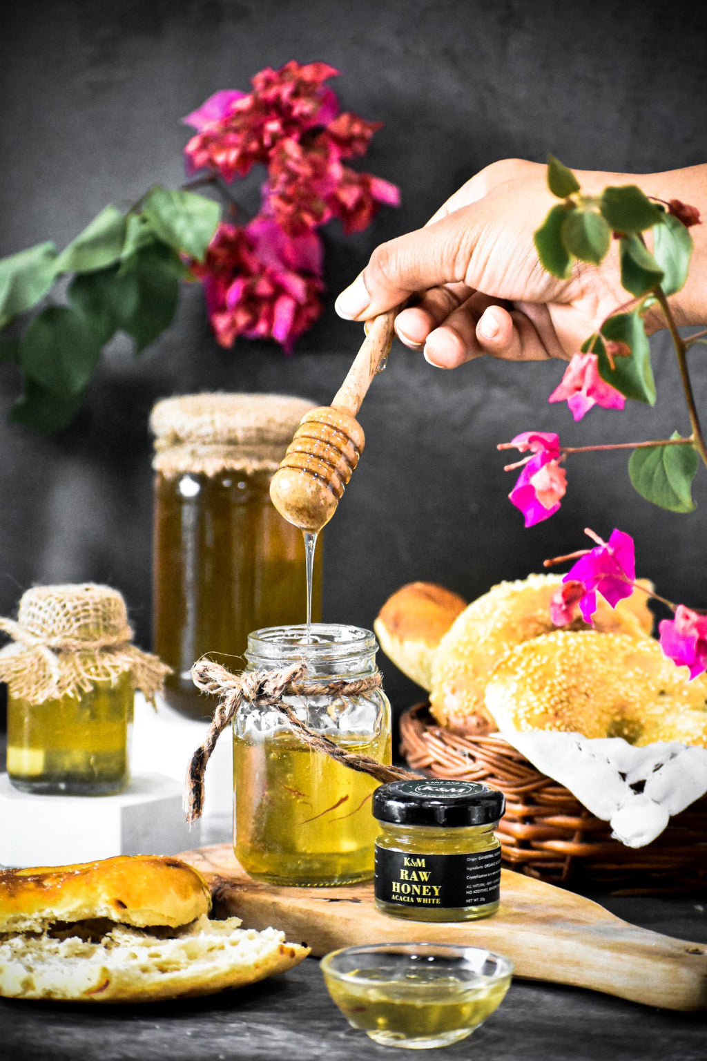 K&M Kashmiri Acacia Honey - 100% Raw & Natural | Kashmiri Saffron Honey